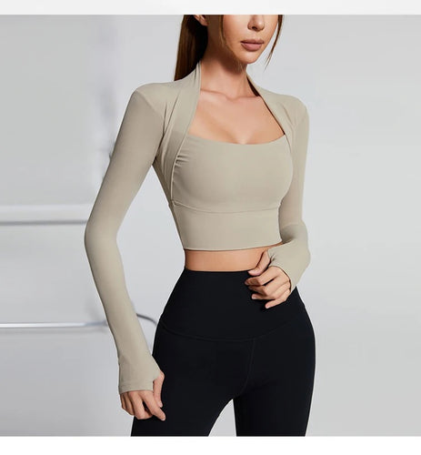 Content Long Sleeve Sports Bra Top